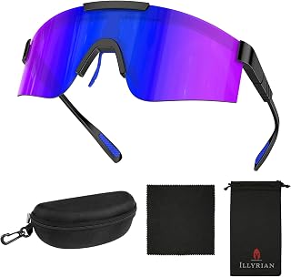 Sports Sunglasses Men Women - Polarized Cycling Glasses UV400 Protection- Lightweight Windproof Road Bike Glasses For Cycling Running Skiing Hiking Fishing