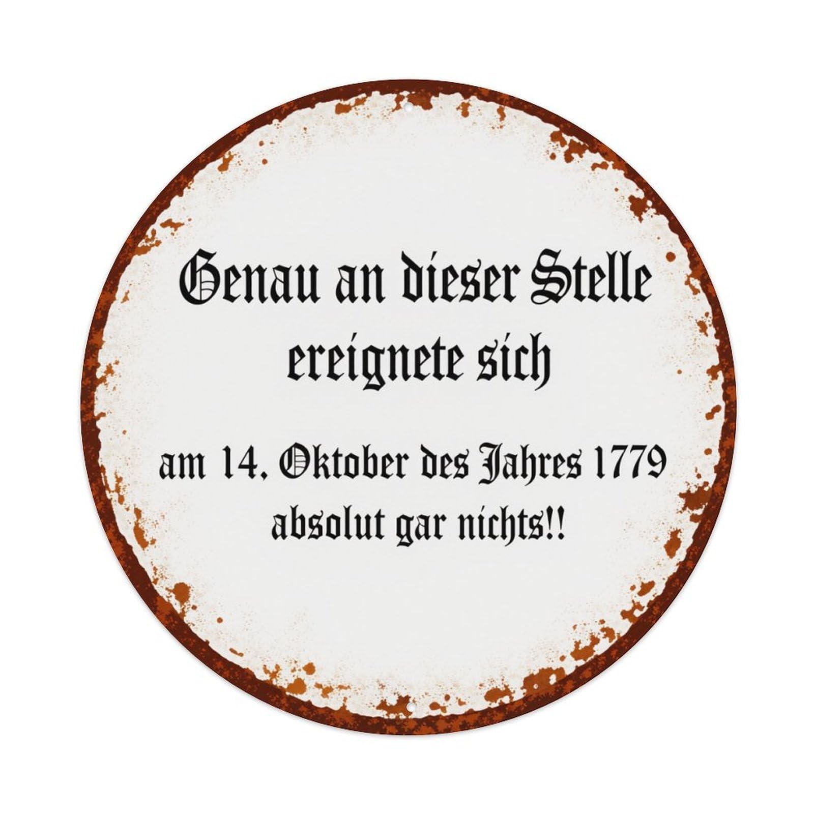 Rusty Circle White Background Black Text Vintage Metal Tin Sign Retro Wall Decor for Home Bar Garage Cafe, Indoor & Outdoor Decorative，circle Metal Poster, 8x8 Inch