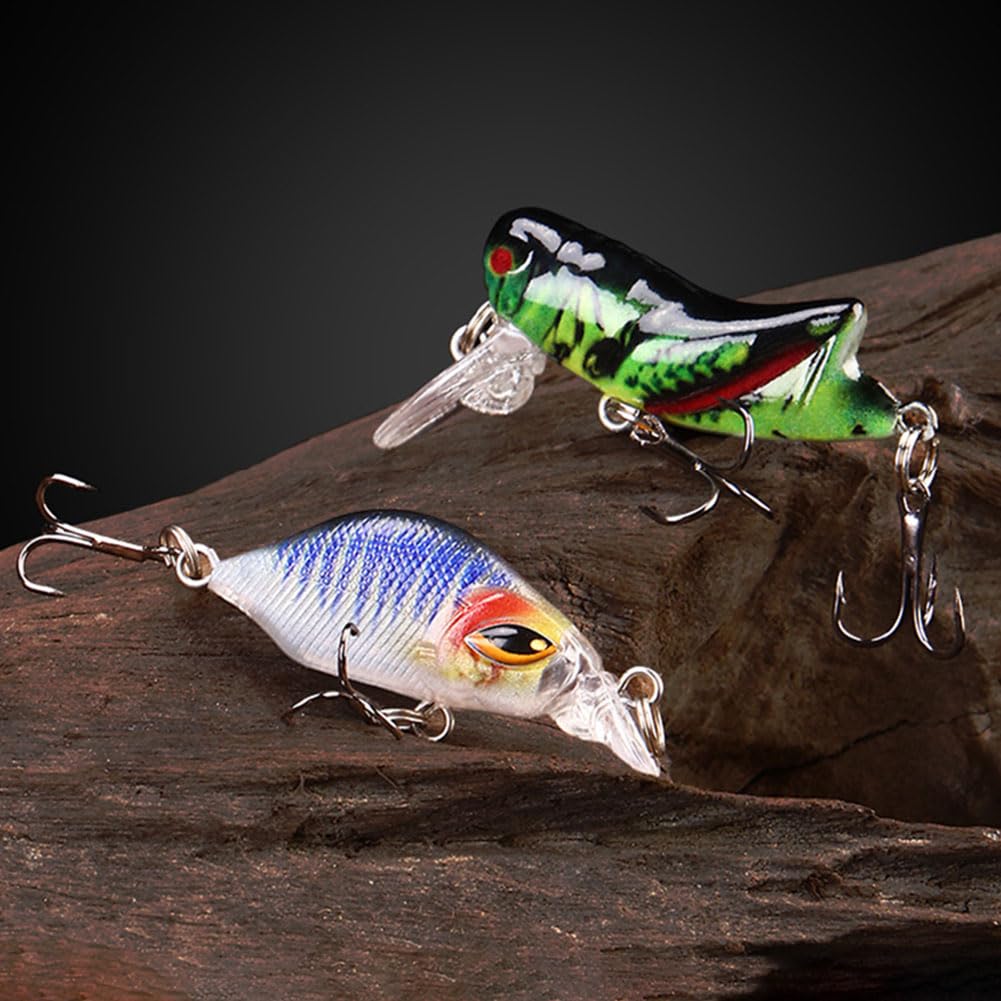 Generic 8 Uds Mini Crankbait Wobbler Señuelos de Pesca Cebo Duro Swimbait para Peces Depredadores lubina Trucha Walleye Pike
