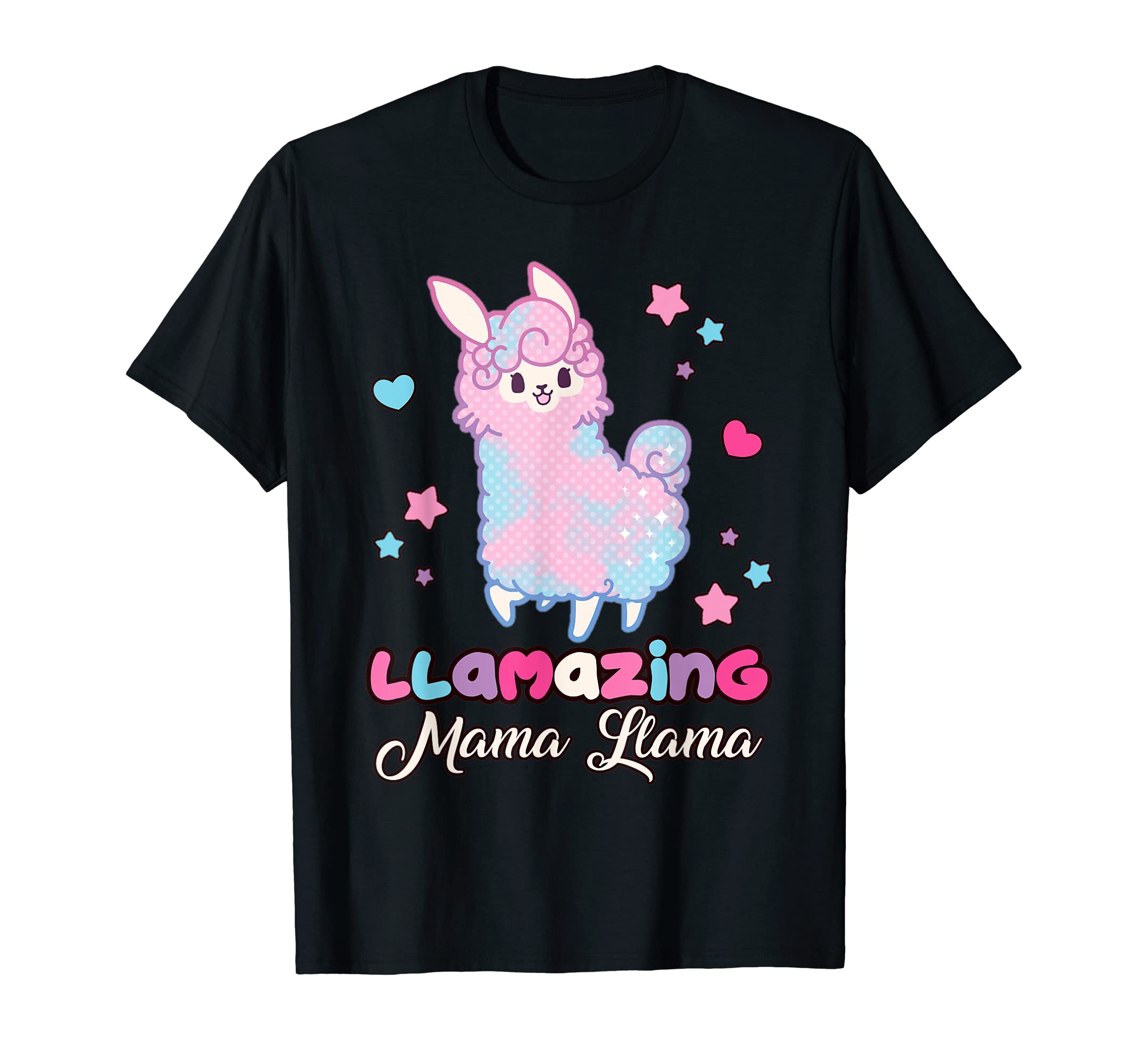 Llamazing Birthday Girl Llama Family BW ArtMama Llama Mom of the Birthday Girl Llamazing Mommy T-Shirt