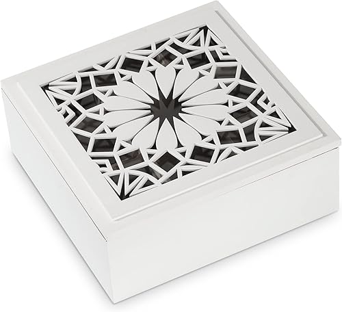 Miniatura 7 de handrong Caja de té organizadora de bolsitas de té, soporte de madera para bolsitas de té, baúl de té moderno con 9 compartimentos y cubierta