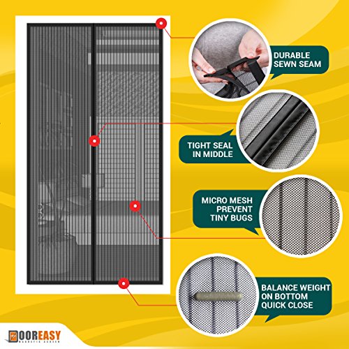 Dooreasy Magnetic Screen Door Easy Install Screen For Doorways/Doors/Patio, Quick Close No Slightest Gap, Fresh Air In(Fits Doors Up To 34"X82") #TOP1