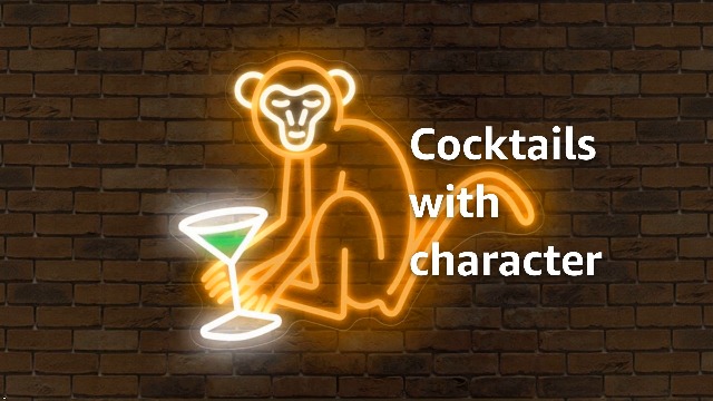 Monkey Cocktail Neon Sign, Bar Light Up Signs 15.79x12.6inches