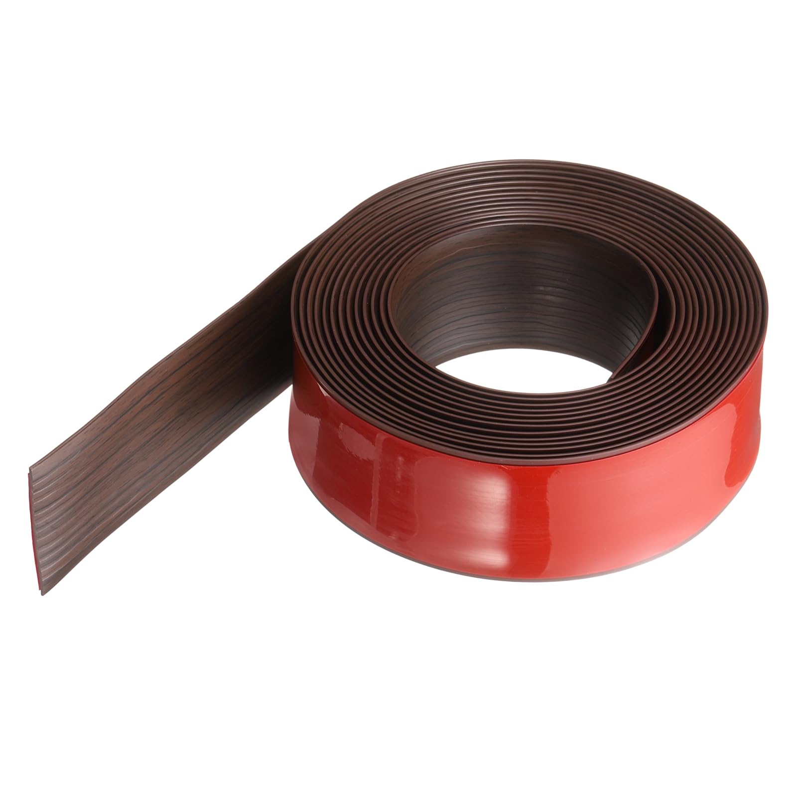 QUARKZMAN Striscia di Transizione del Pavimento 2" 16.5ft Strisce Autoadesive per Pavimenti in Laminato Copertura del Pavimento Strisce di Finitura Tappeti, Grana di Legno Marrone Scuro