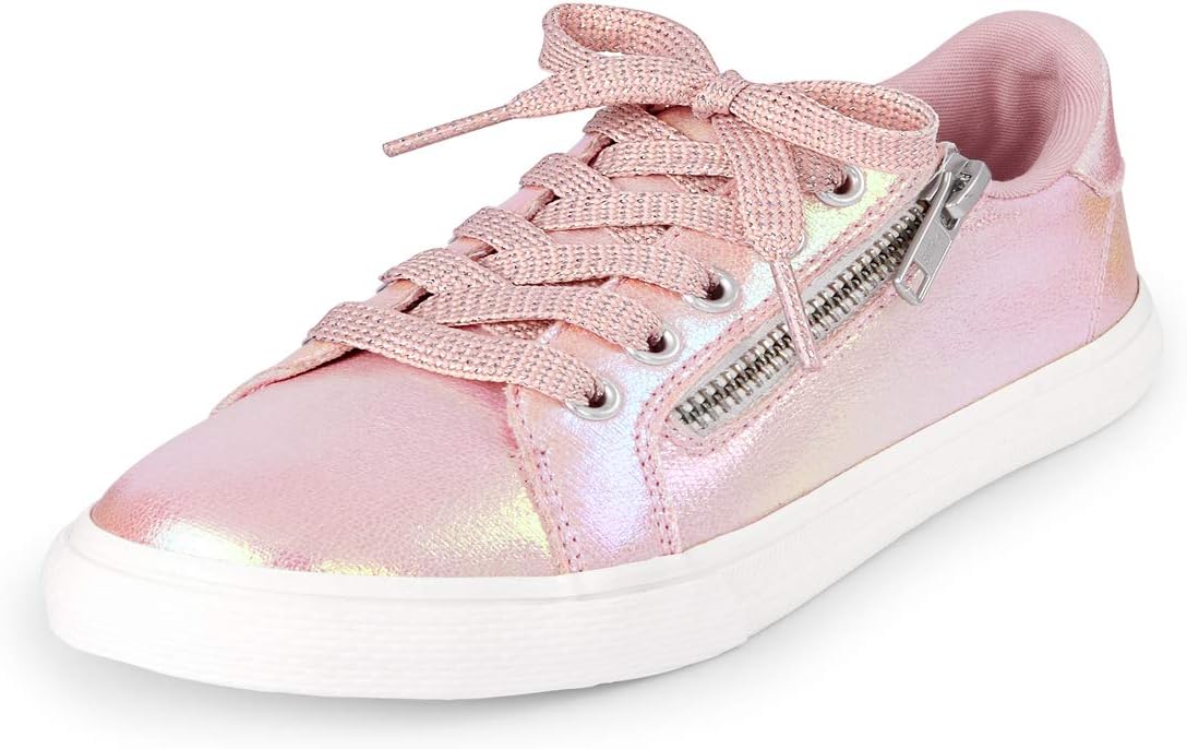The Children's Place girls Lo Top Sneaker, Pink, 12 Big Kid US
