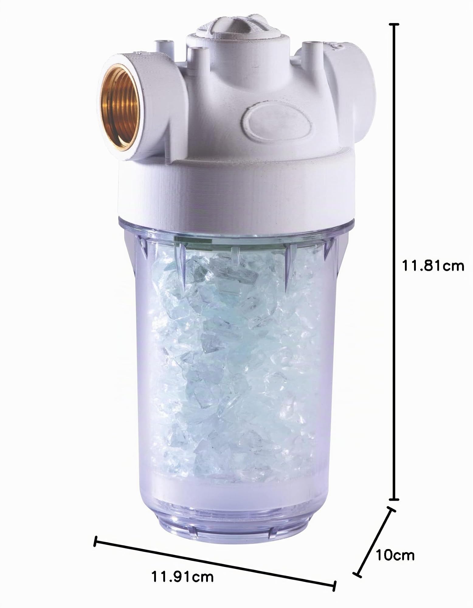 AQUAWATER - 105950 - Mini filtro anticorrosione e anticalcare a doppia azione per scaldabagni - Per una protezione ottimale ed efficace - Adatto a tutte le installazioni - Silicofosfato