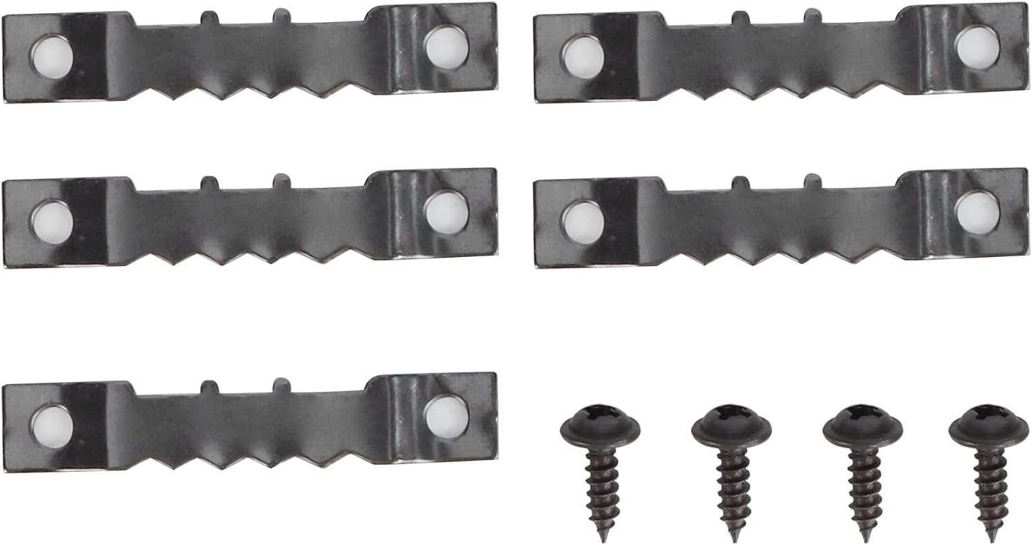Picture Frame Hanging Kit, Sawtooth Hangers Sawtooth Picture Hangers 200Pcs Screws 100Pcs Sawtooth Picture Hangers 2 Hole Paintings Photos Hanging Hooks Kit Black
