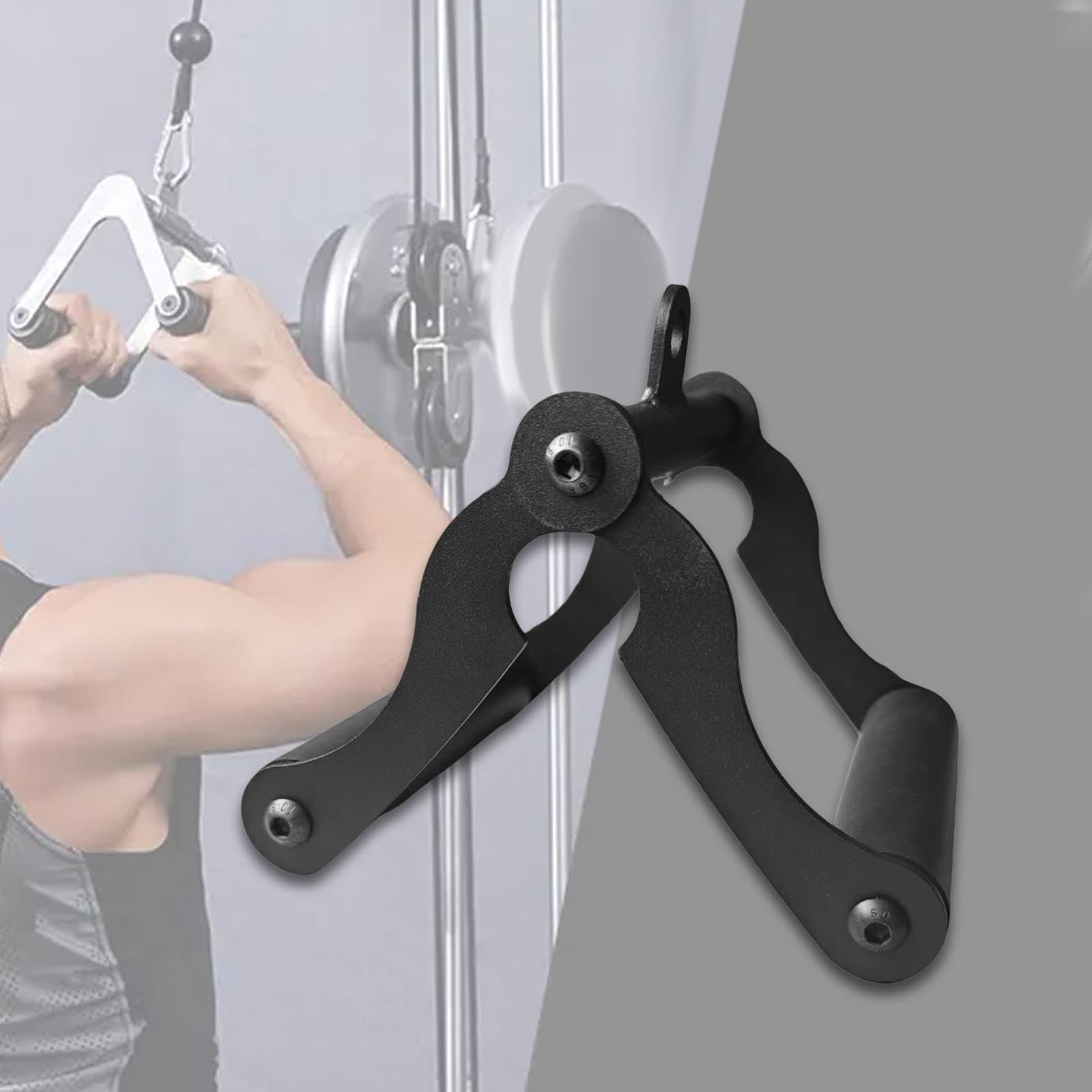 Maniglia a Doppia Fila di D, Accessorio, Palestra Domestica, Attrezzatura per Il Fitness, Accessorio Stabile per Cavi per Esercizi per L'allenamen, Maniglia a Forcella