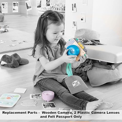 Miniatura 5 de Piezas de repuesto para el juego de cámara Fisher-Price Click-Away - GMN40 ~ Bolsa de repuesto incluye cámara de madera, 2 lentes de cámara de