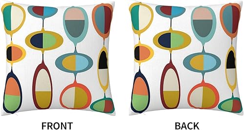 Miniatura 2 de Funda de almohada cuadrada moderna de mediados de siglo, funda de almohada decorativa con auto, sofá, silla, cama y sala de estar, 18 x 18 pulgadas
