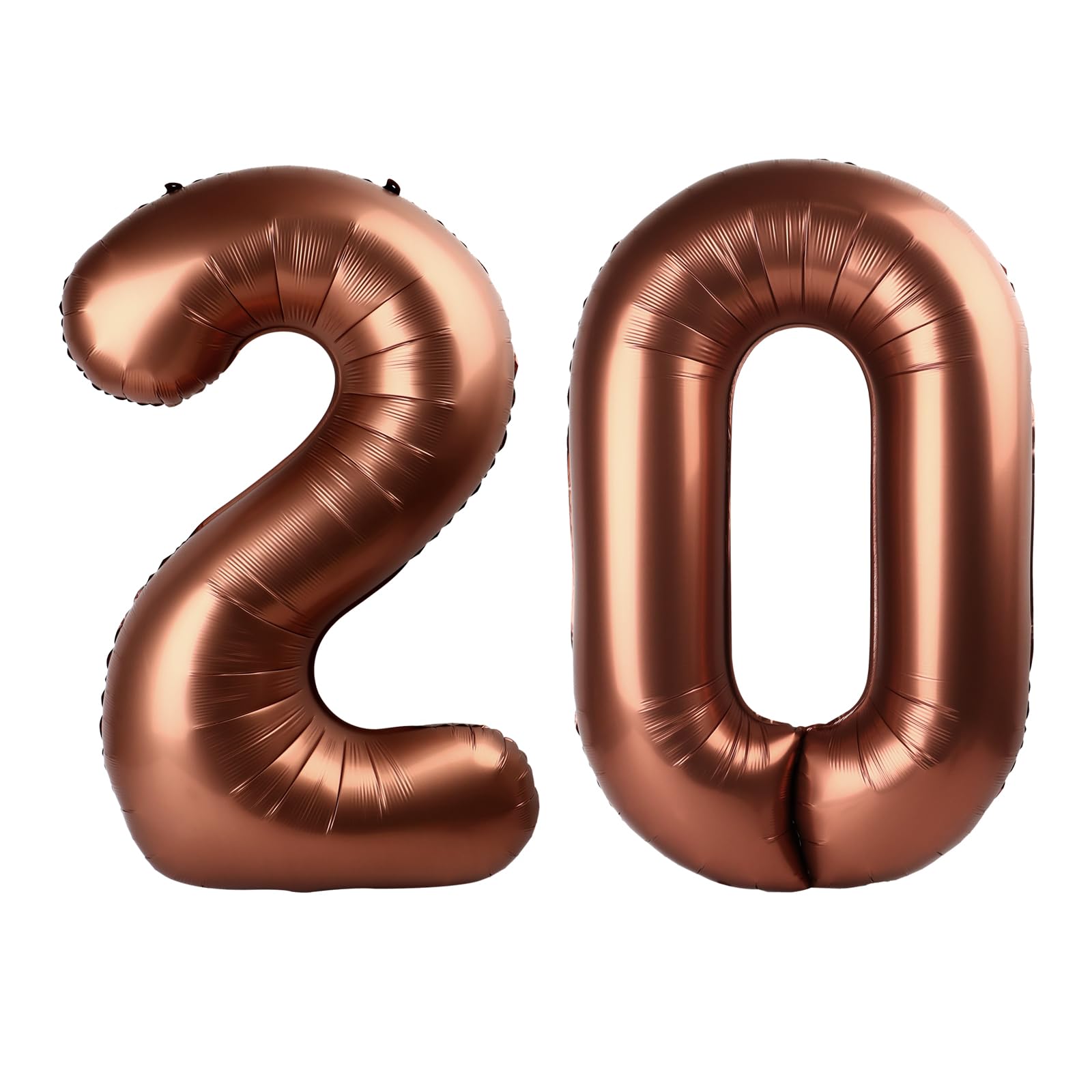 Brown 20 Balloon - Number Balloon 40 Inch, 20th Brown Birthday Decorations
