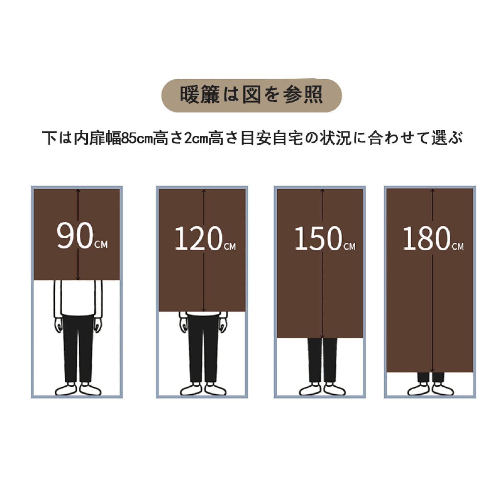 のれん 暖簾 幅85cm 丈90cm ツートーン 目隠し ロング キッチン