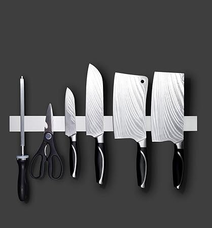 12 Inch Stainless Steel Magnetic Knife Holder Professional Magnetic Knife Strip - Space-Saving Knife Rack/Knife Bar with Powerful Magnetic Pull Force