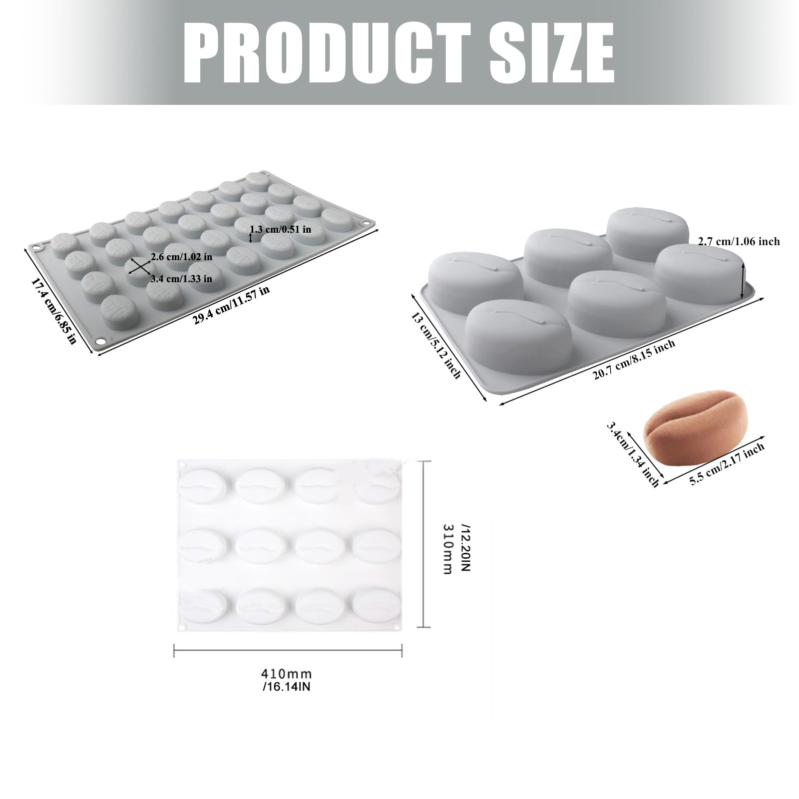 Caramelle caffè in silicone flessibile, 12 consecutive coffe