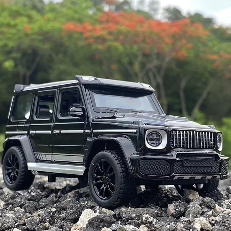 Image of PINQUE Kids New 1:32 BB700 Diecast Alloy Metal Pull Back Car With Openable Doors, Music, Sound and Light - Vehicle Toy for Boys (Black)