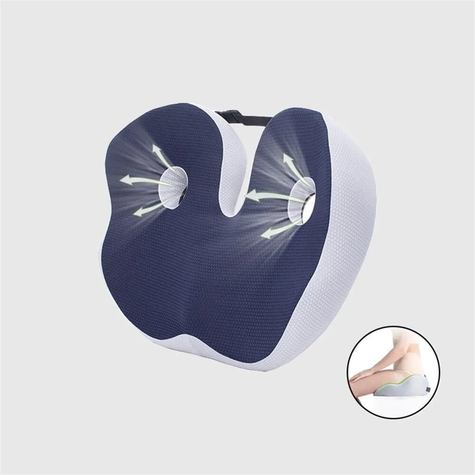 Cojin Antiescaras Cojín de Espuma viscoelástica para Asiento de Silla de Oficina, Alivio del Dolor para coxis, hemorroides, coxis, próstata, ciática, llagas pélvicas Cojín para coxis(Black)