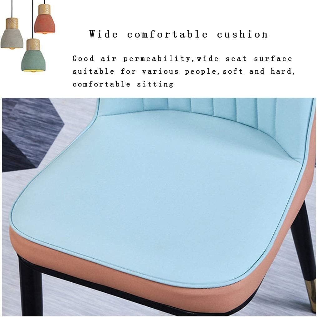 NZDY ダイニングチェアキッチンダイニングチェア、レザーメタルラック