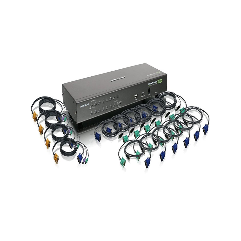 IOGEAR 16-Port USB PS/2 Combo KVM Switch, w/Full Set of Cables (GCS1716KIT)