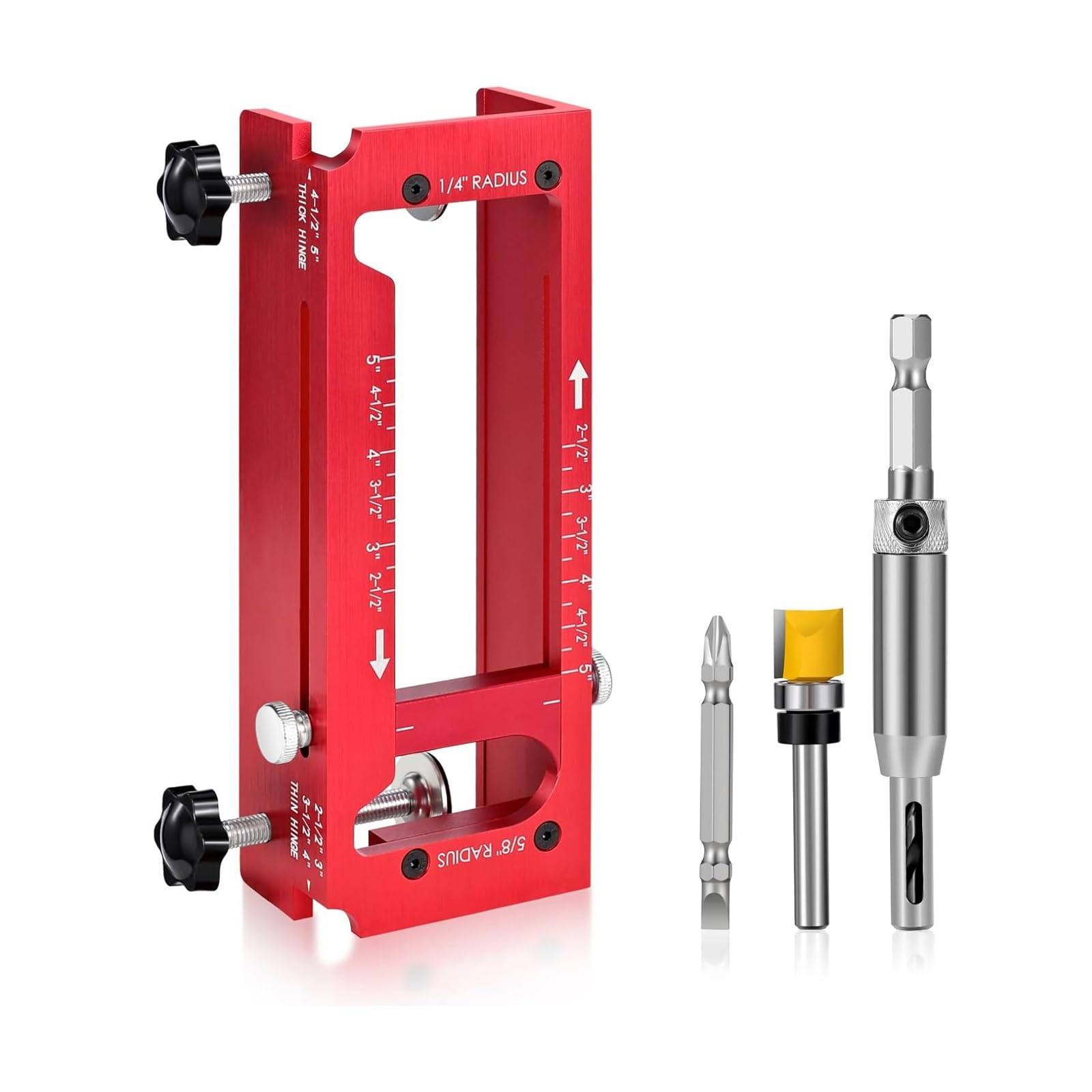 Door Hinge Jigs, Mortiser, Router, Template, Installation Set, for 2.5 ' ' ' ' Length & 1/4 ' ' / 8 ' ' Thickness Door Hinge Routing