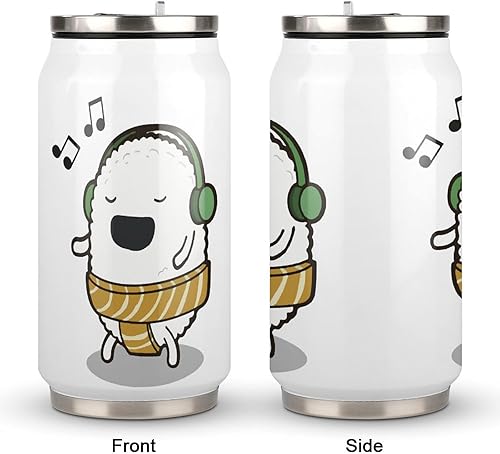 Miniatura 7 de Sumo Sushi - Taza de café helado de acero inoxidable con tapa y pajita, taza de viaje aislada