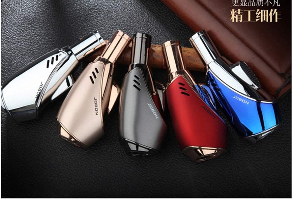 (Color Random，Without Butane) Jet Flame Windproof Lighter Butane Lighter Outdoor Barbecue Lighter Good Gift