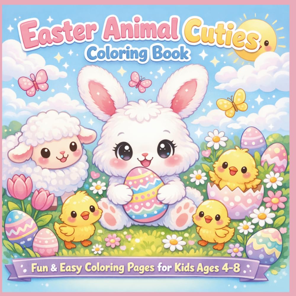 Easter Animal Cuties: Fun & Easy Coloring Book