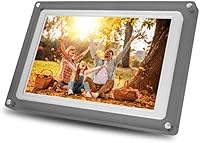 Minolta 10.1 Inch Smart Digital Photo Frame WiFi Frameo App IPS Touchscreen 16GB Translucent Acrylic White/Smoke