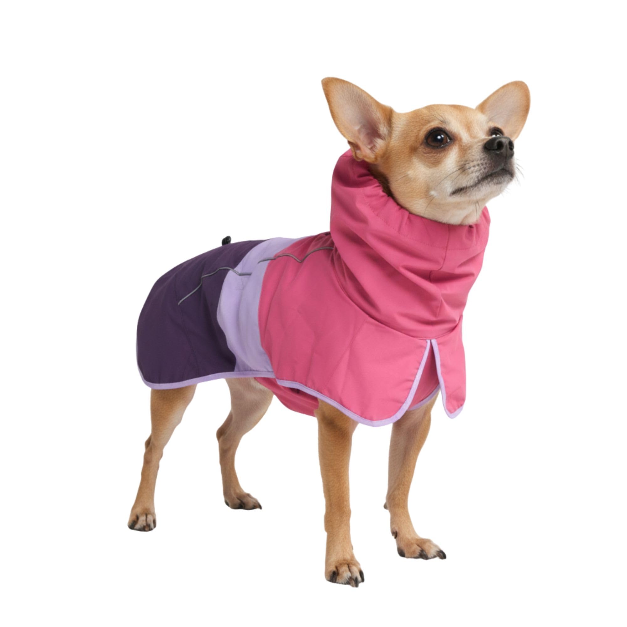 Spark Paws Dog Raincoat, Waterproof Coat Rain Jacket for Small Medium Large Dogs, Reflective Breathable Full-Body Coverage - Pink Lilac Purple - M