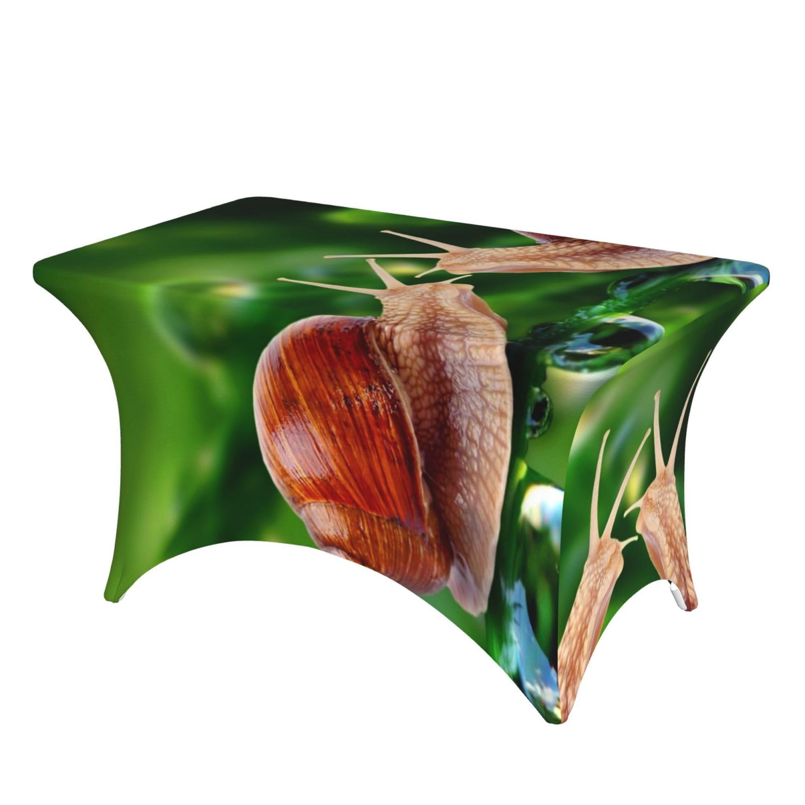 Dcehgew Wildlife Animal Snail 4Ft Spandex Rectangular Table Cloth, Printed Fitted Elastic Tablecloths Washable Table Cover For Event, Wedding, Banquet & Party
