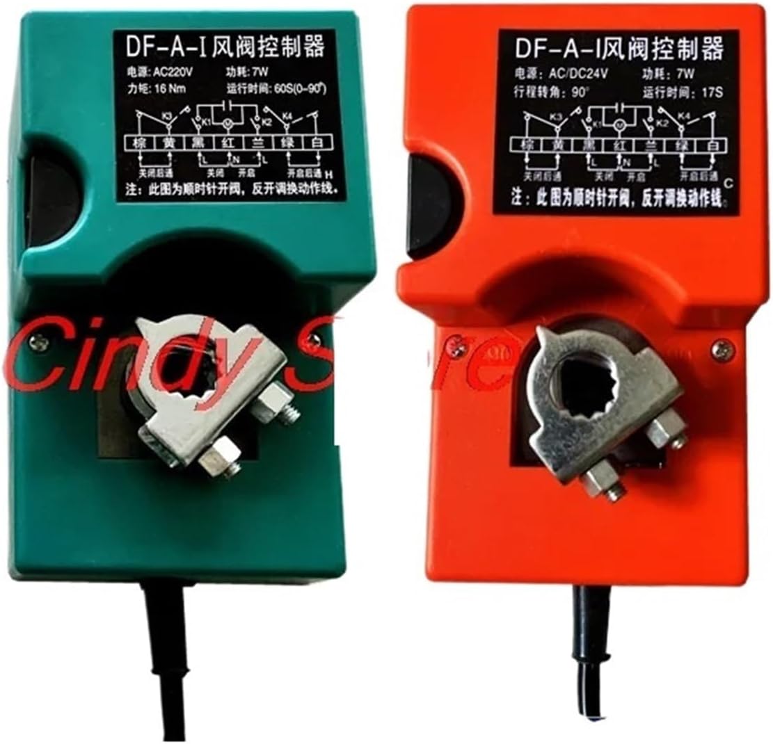 1PCS DC 24V AC 220V 7W Ajustable Wind Valve Controller DF-A-I Electric Drive Air Damper Actuator 60s/50s/32s/17s/14s 16Nm(220VAC 60s)
