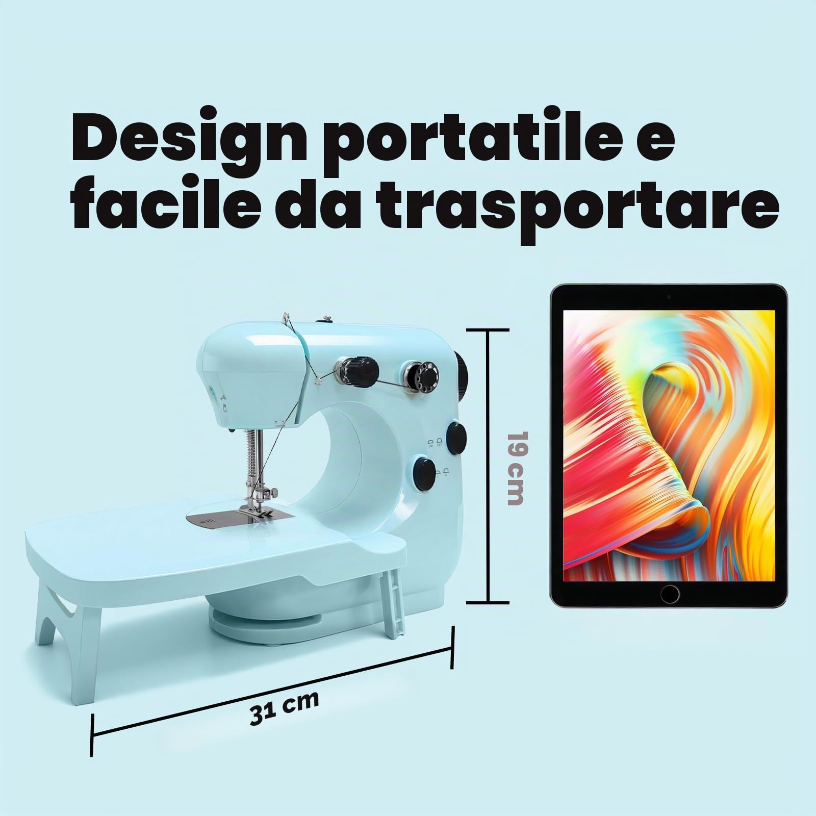 Macchina da cucire, mini macchine da cucire per principianti con materiale ecologico, macchine da cucire portatili a doppia velocità con tavolo allungabile, leggero - facile da usare, miglior regalo
