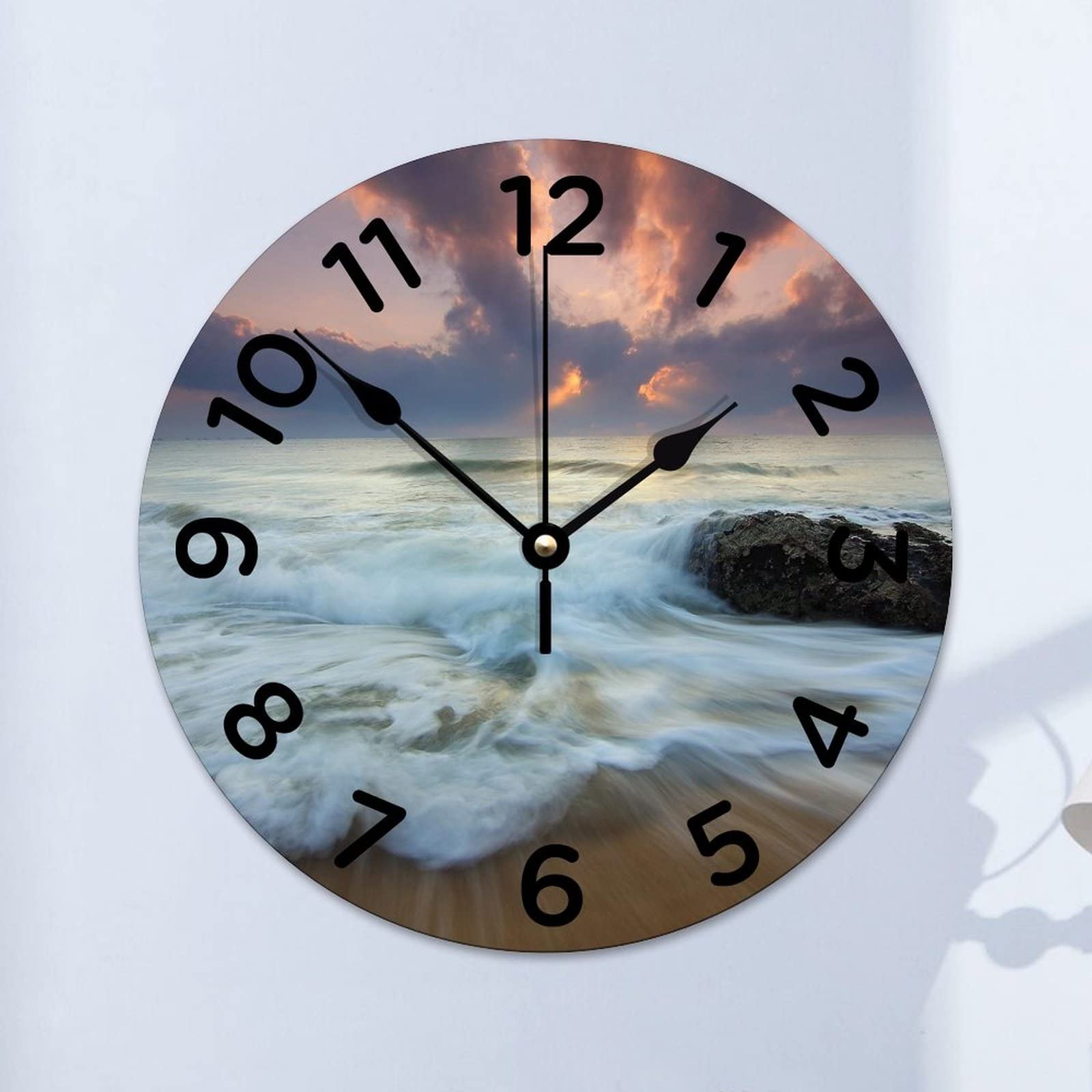 Horloge murale en bois silencieuse sans tic-tac pour un sommeil serein