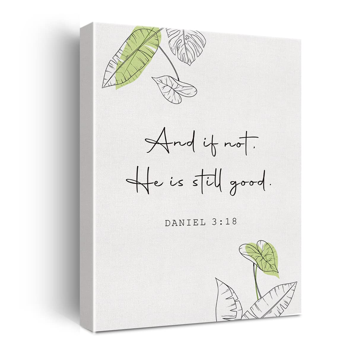 Inspirational Bible Verse Canvas Print Decor Daniel 3 : 18 Scripture Christian Wall Painting Posters 12”X15” Modern Home Office Decoration (Framed)