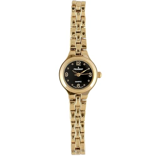 Women's 14K Gold Plated Petite Wrist Watch with Link Bracelet
