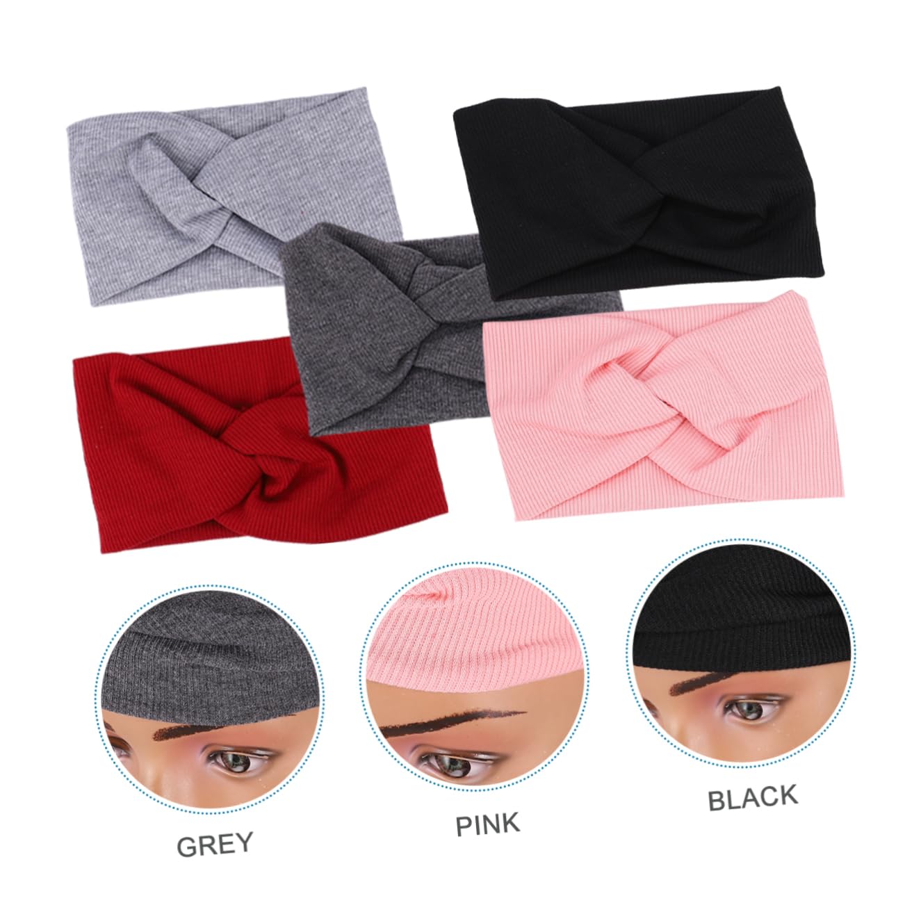 FRCOLOR 15 fasce per capelli in nylon per bambine e bambine, con nodi, accessori per capelli per bambini