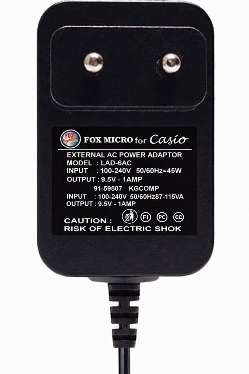9.5V 1000mAh Power Supply Charger Adapter for Casio Keyboards — Compatible with LK120, LK240, LK280, SA76, SA77, SA46, CTK101, CTK2100, CTK3200, CTK5300, WK220, XW-G1 | Replacement for AD-E95-image-12