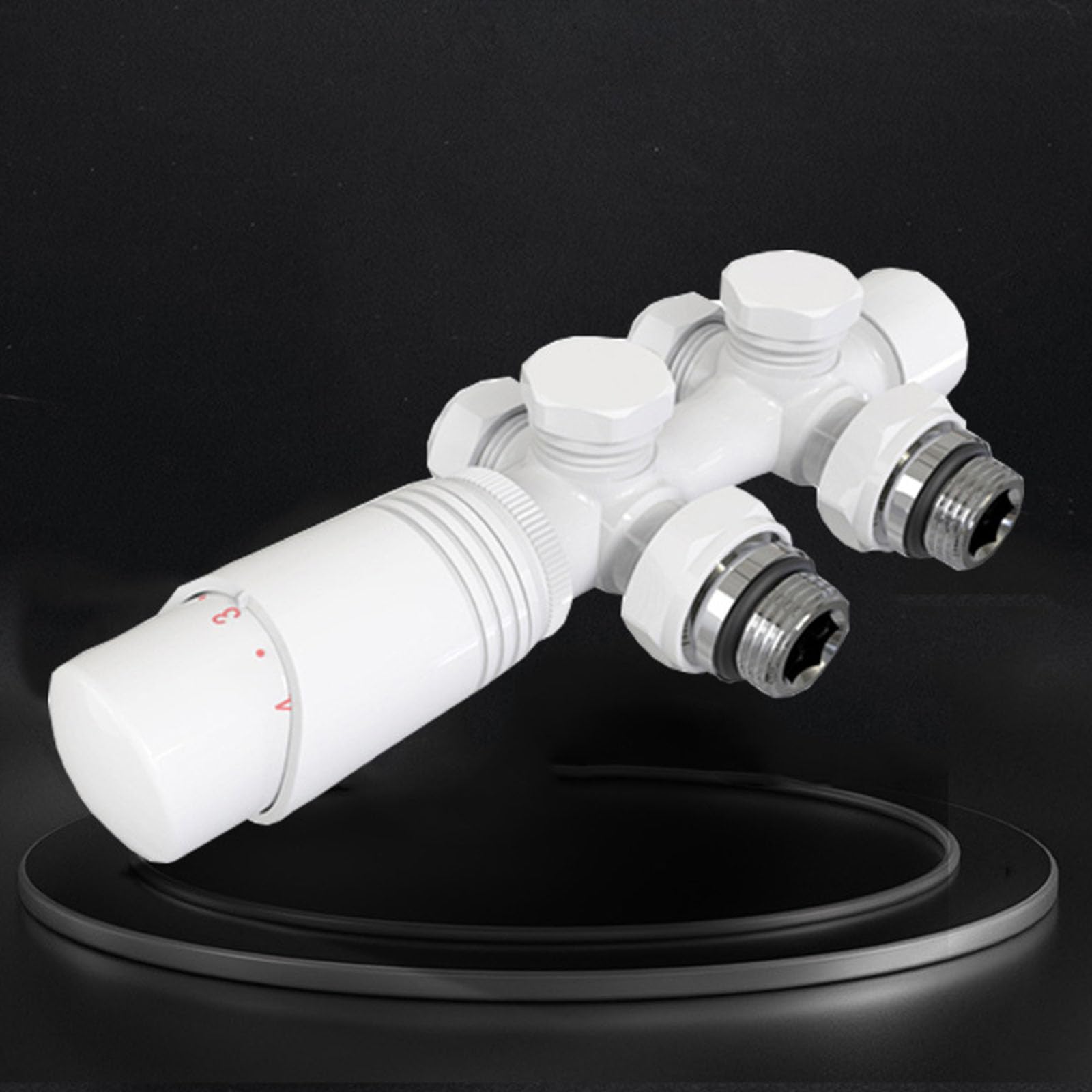 Set di valvole termostatiche per termosifoni ad angolo e passaggi, design per sistemi di riscaldamento domestico, finitura antracite, G1/2 accessori per riscaldamento