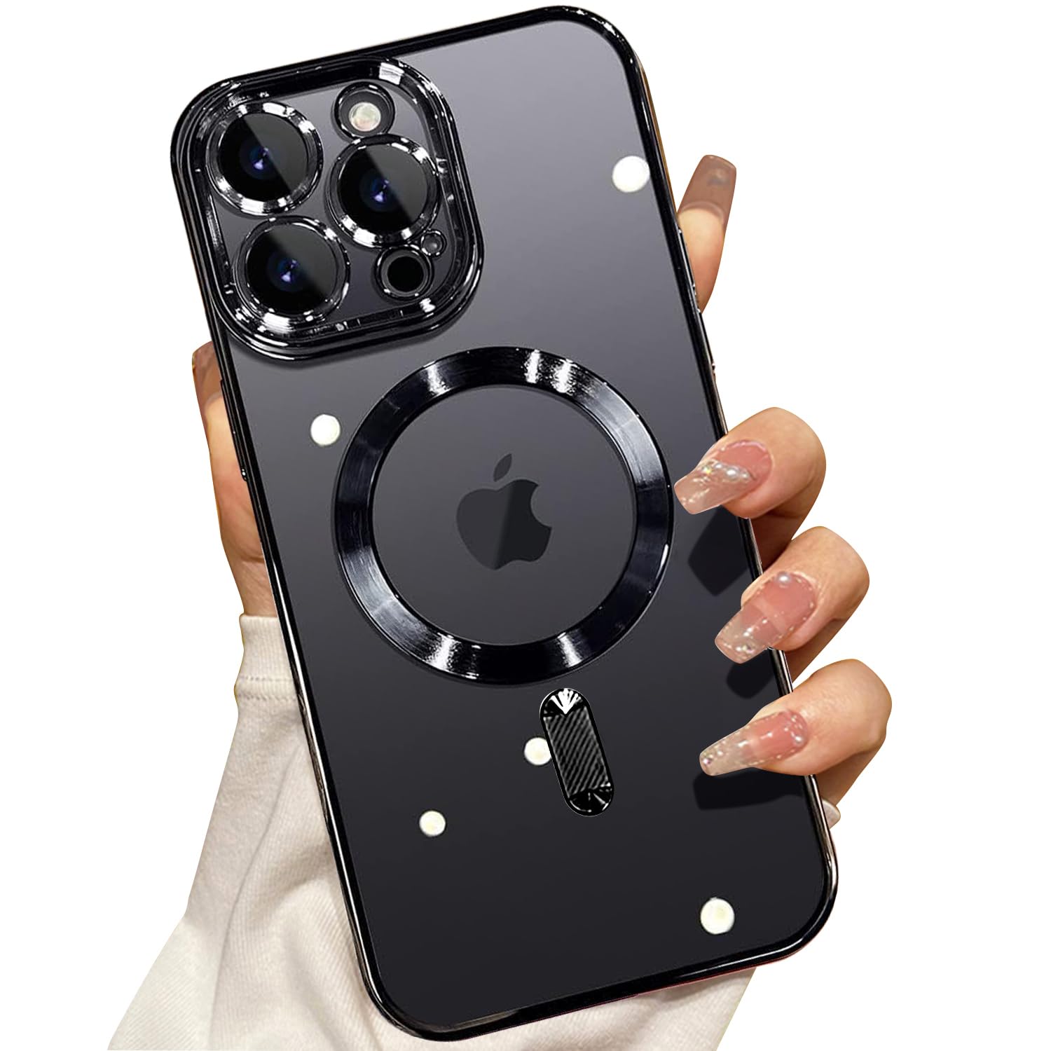 Misscase Compatible with iPhone 13 Pro Case MagSafe with Camera Lens  Protector,Full Protection Clear Magnetic Case Compatible with MagSafe