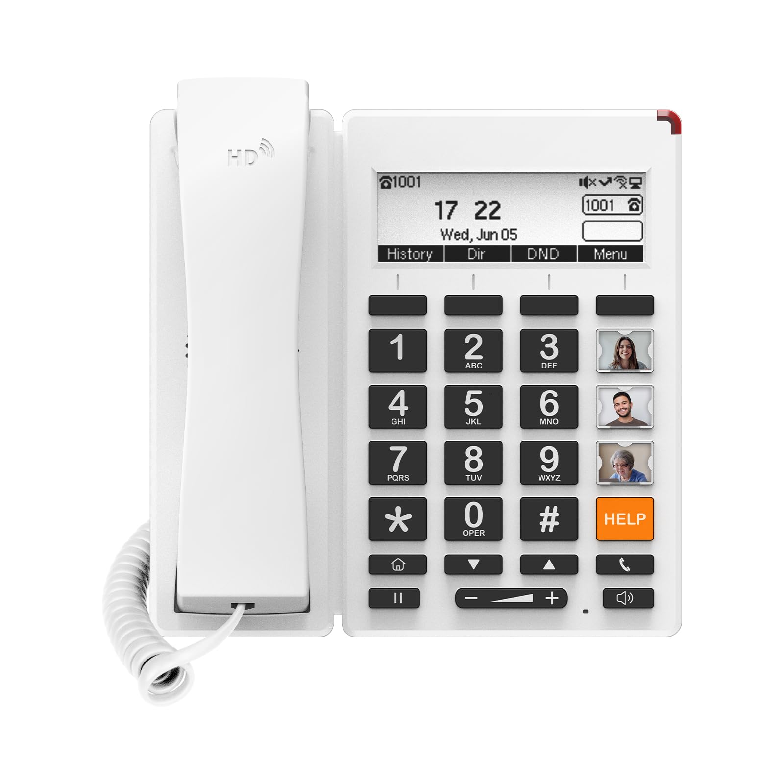 FLYINGVOICE FIP12WP Home (Customize Images Keys), VoIP Phone for Seniors, Big Button IP Phone for Elderly with Dementia, One Key for Help & Easy Dialing Keys, Adjustable Volume Up to 110dB