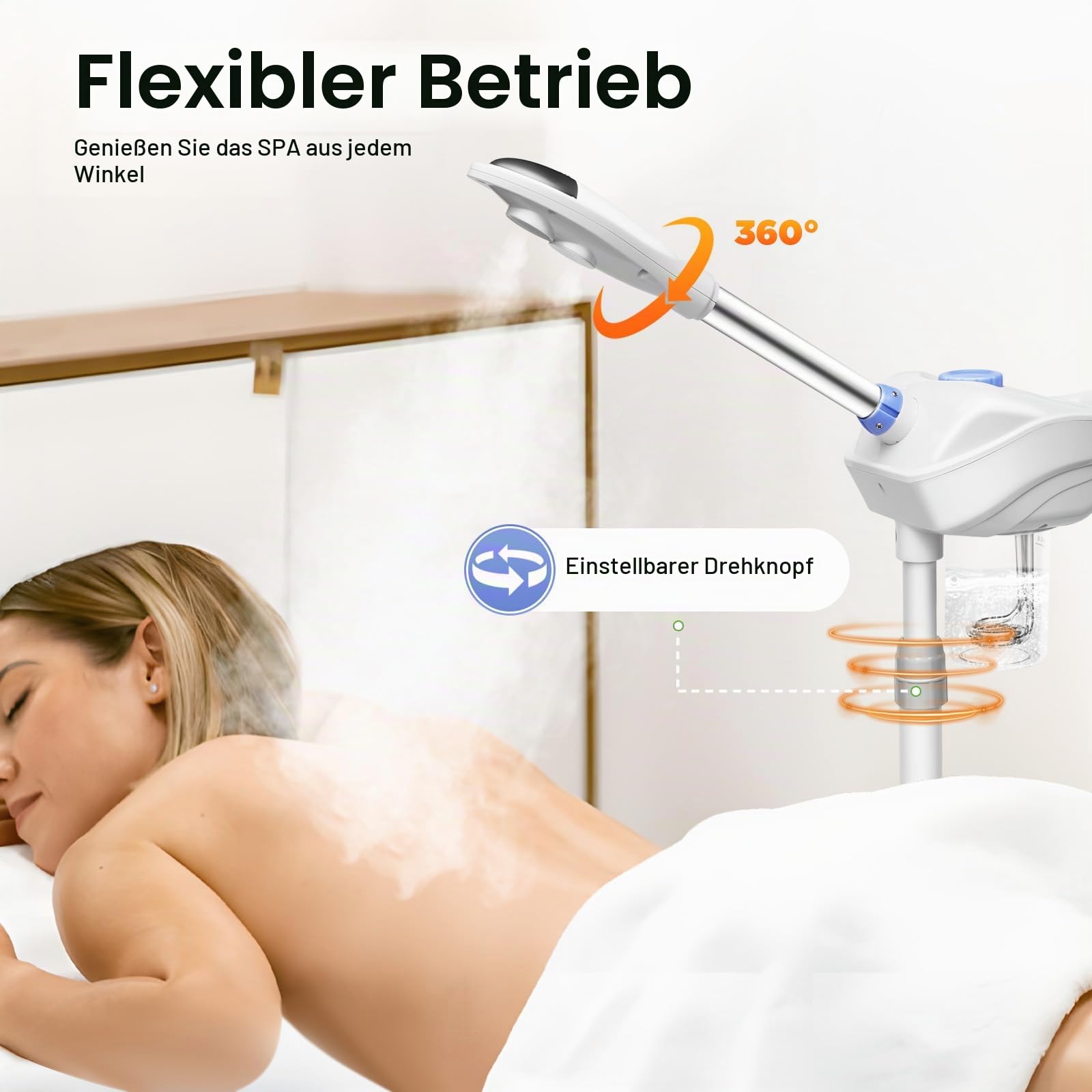 Gesichtsdampfer 750W mit Ozon & Kräutertasse Professioneller Kosmetik Dampfgerät 360° Düse 860ml für Salon und Zuhause