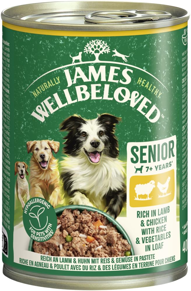 JAMES WELLBELOVED Puszka dla psów senior jagnięcina i kurczak w pasztecie 6 x 400 g