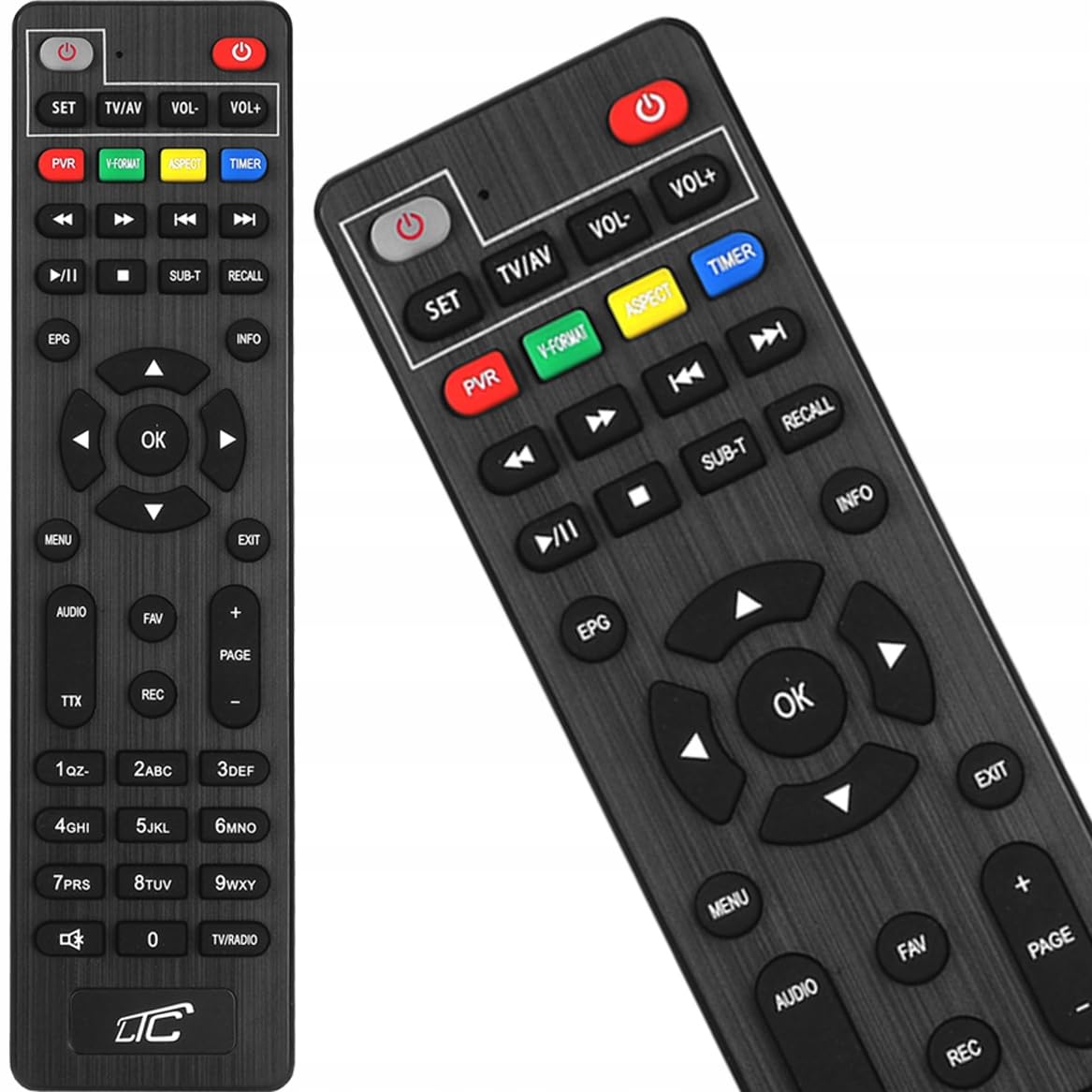 LTC Mini DVB-T2 HD Stick Receiver, H.265 HEVC Decoder, Full HD 1080p, 2-in-1 lernfähige Fernbedienung, PVR Aufnahme, USB, HDMI, Infrarot-Sensor, Schwarz
