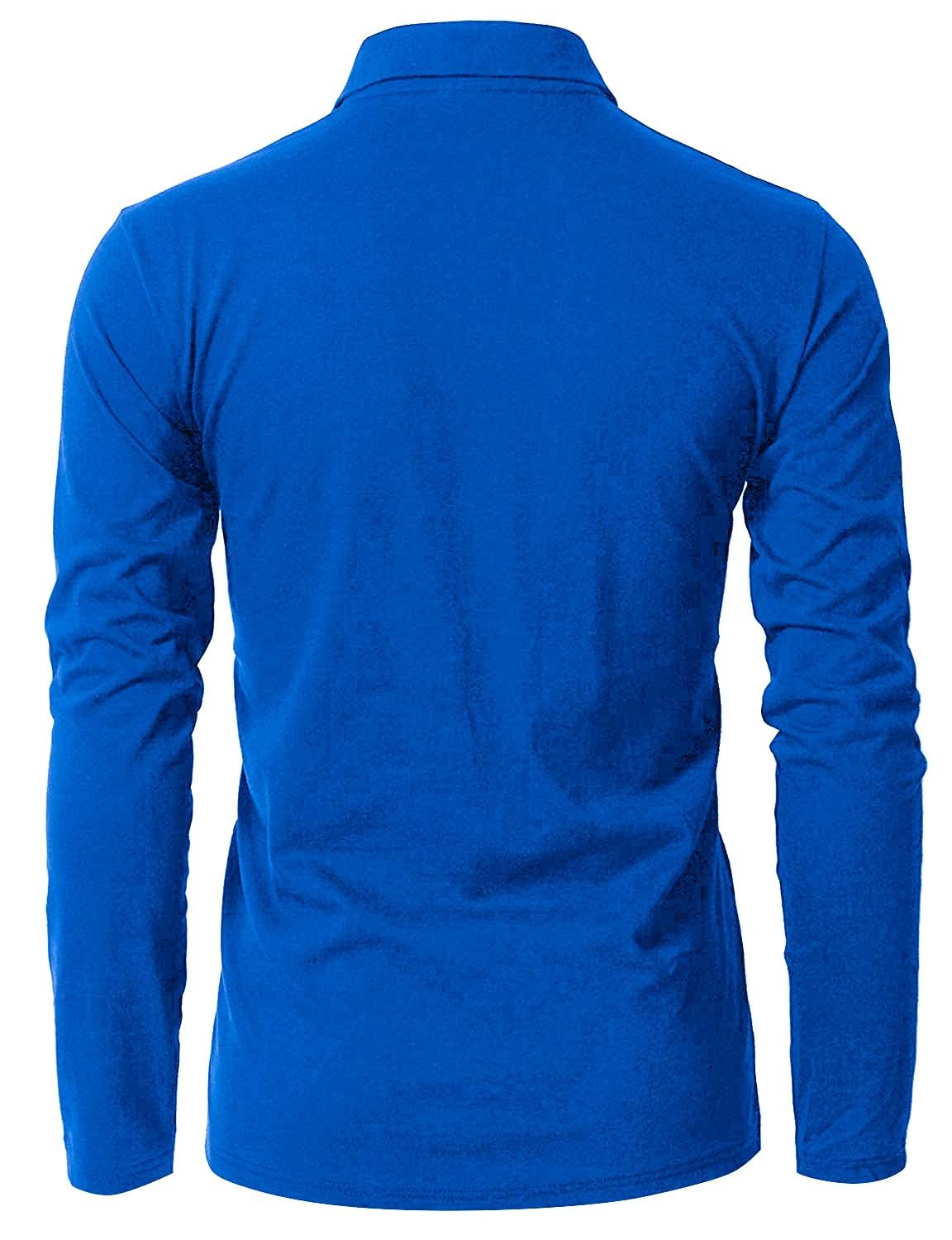 KUNJLELP 100% Cotone Polo da Uomo Manica Lunga Ricamo di Giraffa Maglietta Uniformi Polo da Lavoro per l'autunno e l'inverno