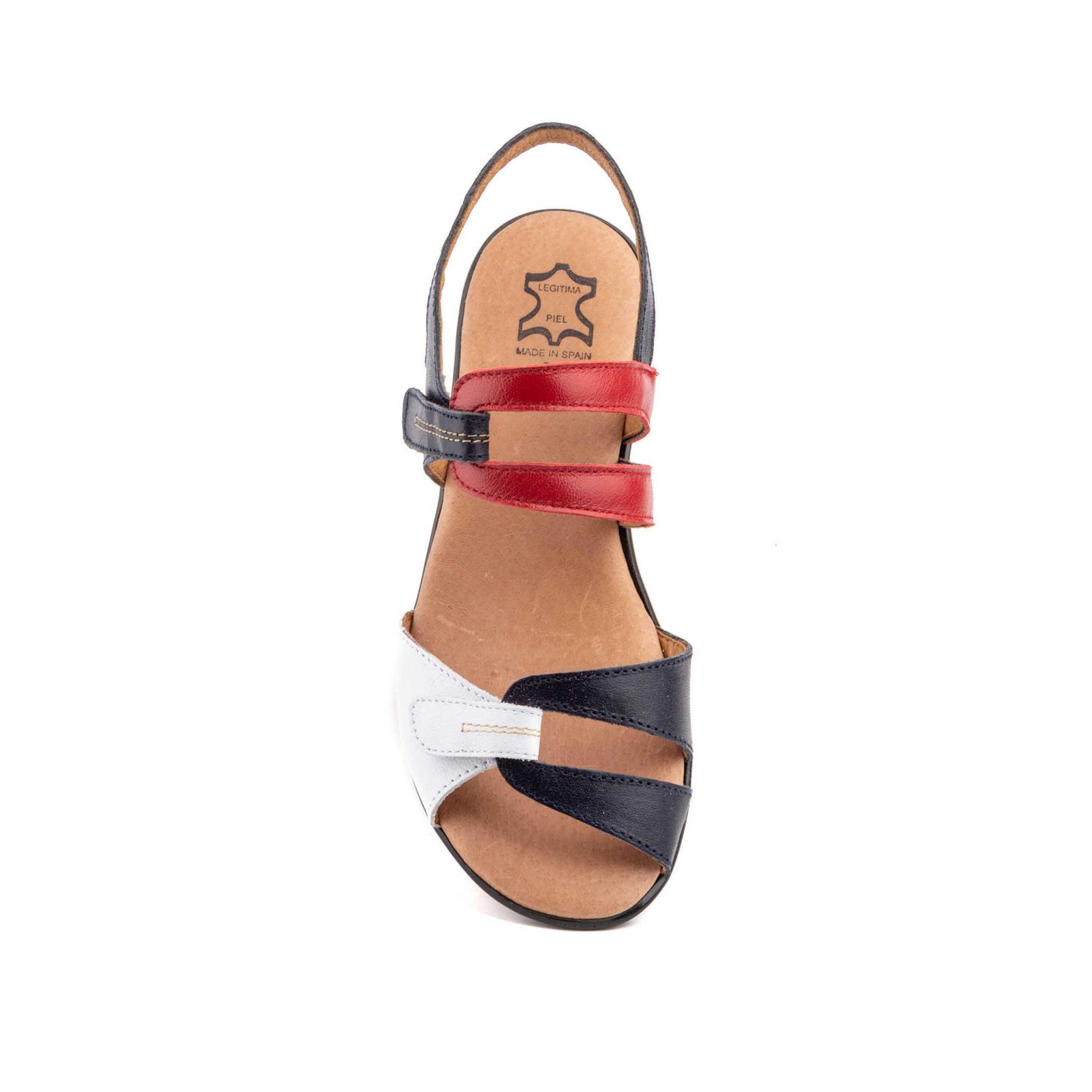 NOESLOMISMO BY DILEMA Sandales Femme Confort en Cuir à Brides Scratch, Semelle Compensée Antidérapante, Fabriquées en Espagne, Chaussures d’Été Élégantes et Ajustables pour Marche Quotidienne