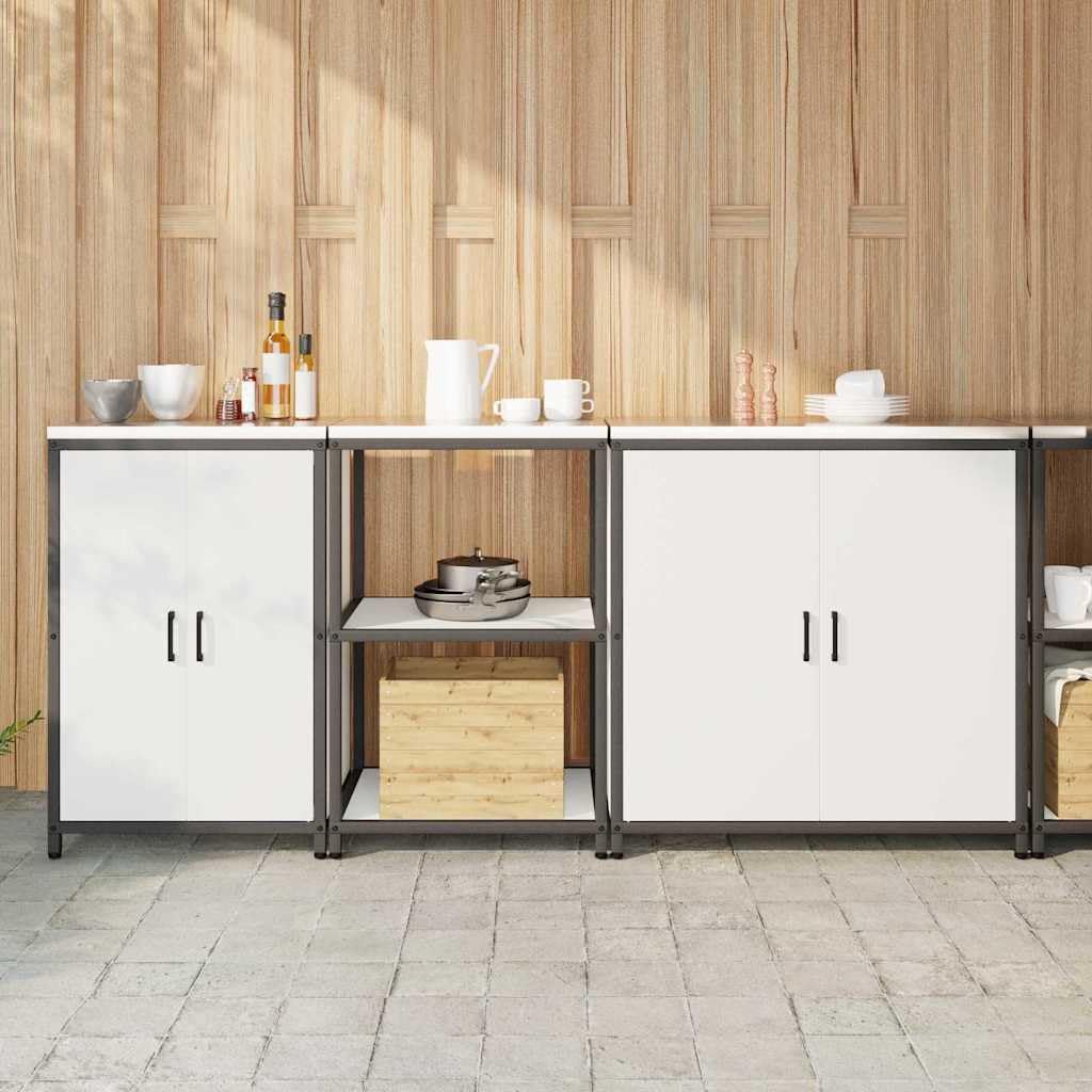 vidaXL Ensemble de Rangement Cuisine HATTEM 3 pc Blanc