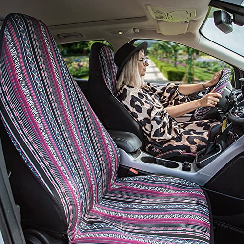 Car Pass Rainbow Ethnic Style Universal Fit Two Front Car Seat Covers, Fit For Most Of Suvs,Sedans,Trucks,Sedans(Two Front Seat Covers) #TOP3