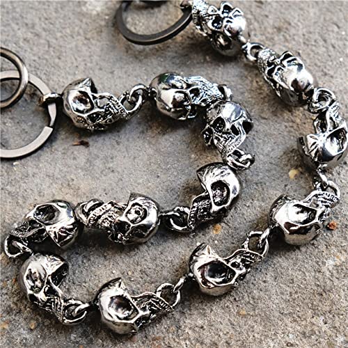 Andy's Orchids Wallet Chain, Punk Skull Jeans Decor Pants Chain Secure Travel Wallet Heavy Duty Link Coil Leash Jewelry4