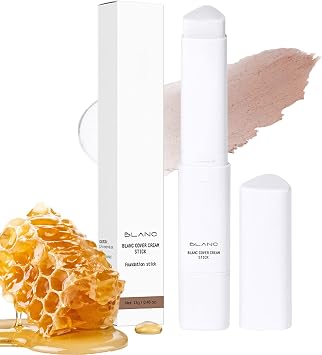 Colour Changing Foundation Stick 2-in-1 Hydrating Matte Coverage - Dual-Ended Cream with Built-in Brush for All Skin Types, Lightweight & Long-Lasting Pore-Blurring Non-Caking Formula Tan