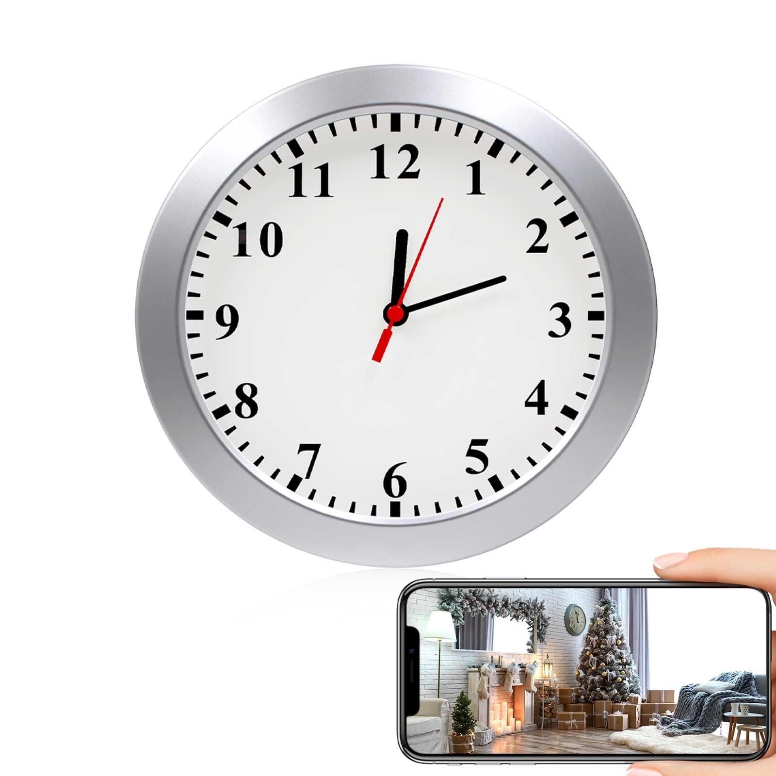 WiFi Wall Clock Camera 1080P Indoor Security Camera with Motion Detection Mini Wireless Cam with APP Control Pet
