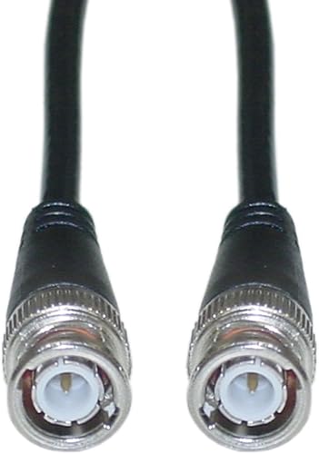 CableWholesale Cable coaxial RG58AU con conectores BNC, negro, BNC macho a macho, conductor central trenzado de cobre, cable BNC de 3 pies